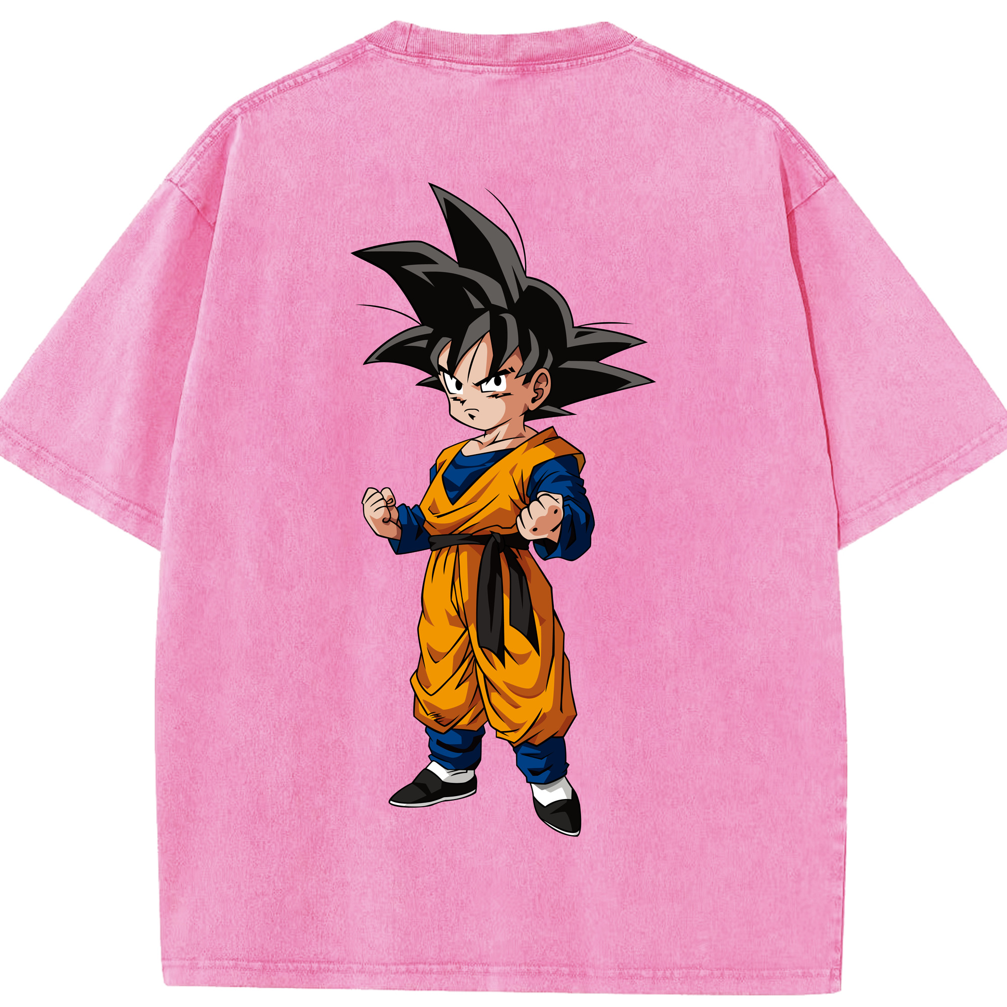 （画像用） ドラゴンボール 孫悟空（そん ごくう）Son Goku カカロット DRAGON BALL Kakarotto 綿100% ヴィンテージ風 半袖Tシャツ（背面プリント）
